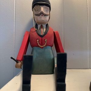 Master of Foxhounds Articulated Wood Figure Vintage Americana